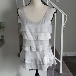 🌹WHBM Ruffle Tiered Silk Blouse S